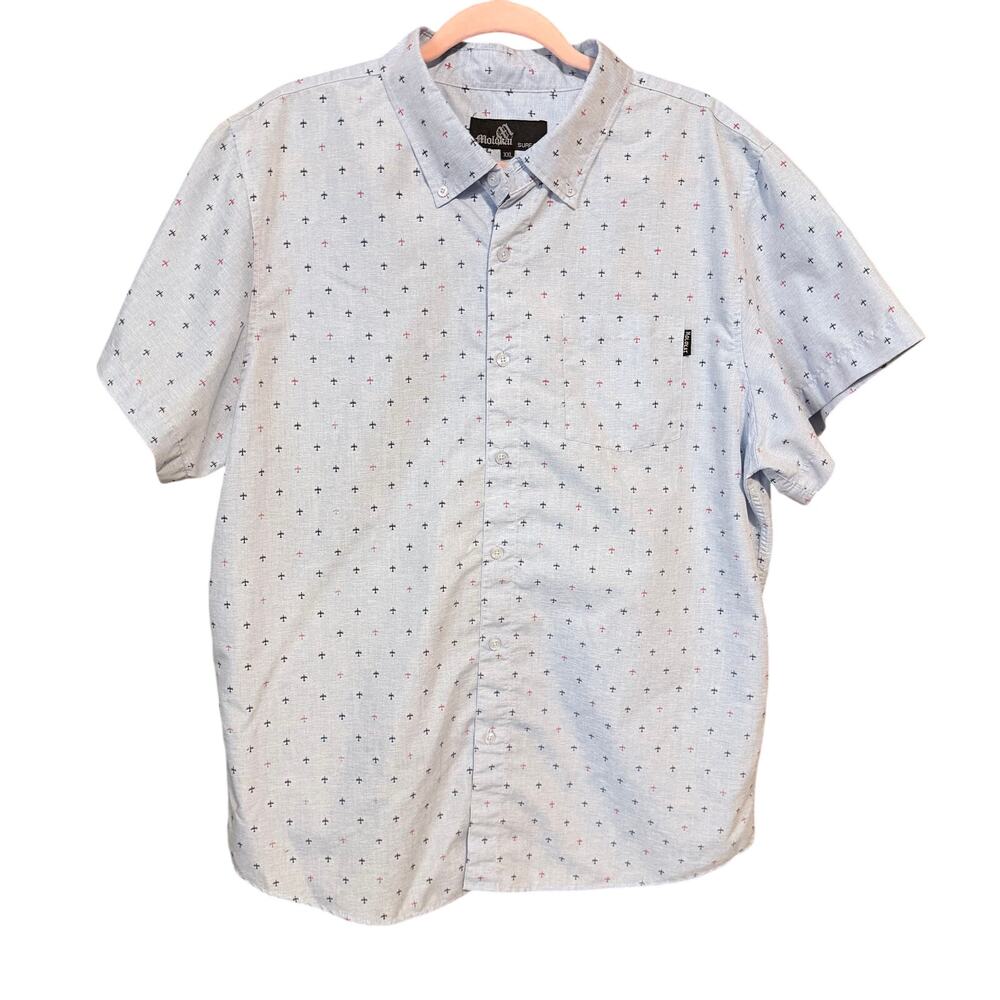 Molokai surf co beach shirt airplanes XXL Coastal resort men’s button front